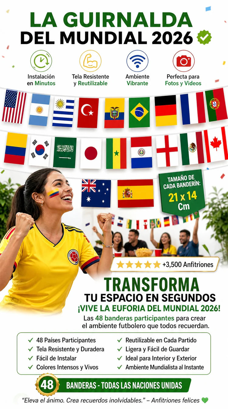 Banderas del mundial 48 equipos 11 metros + Envio Gratis