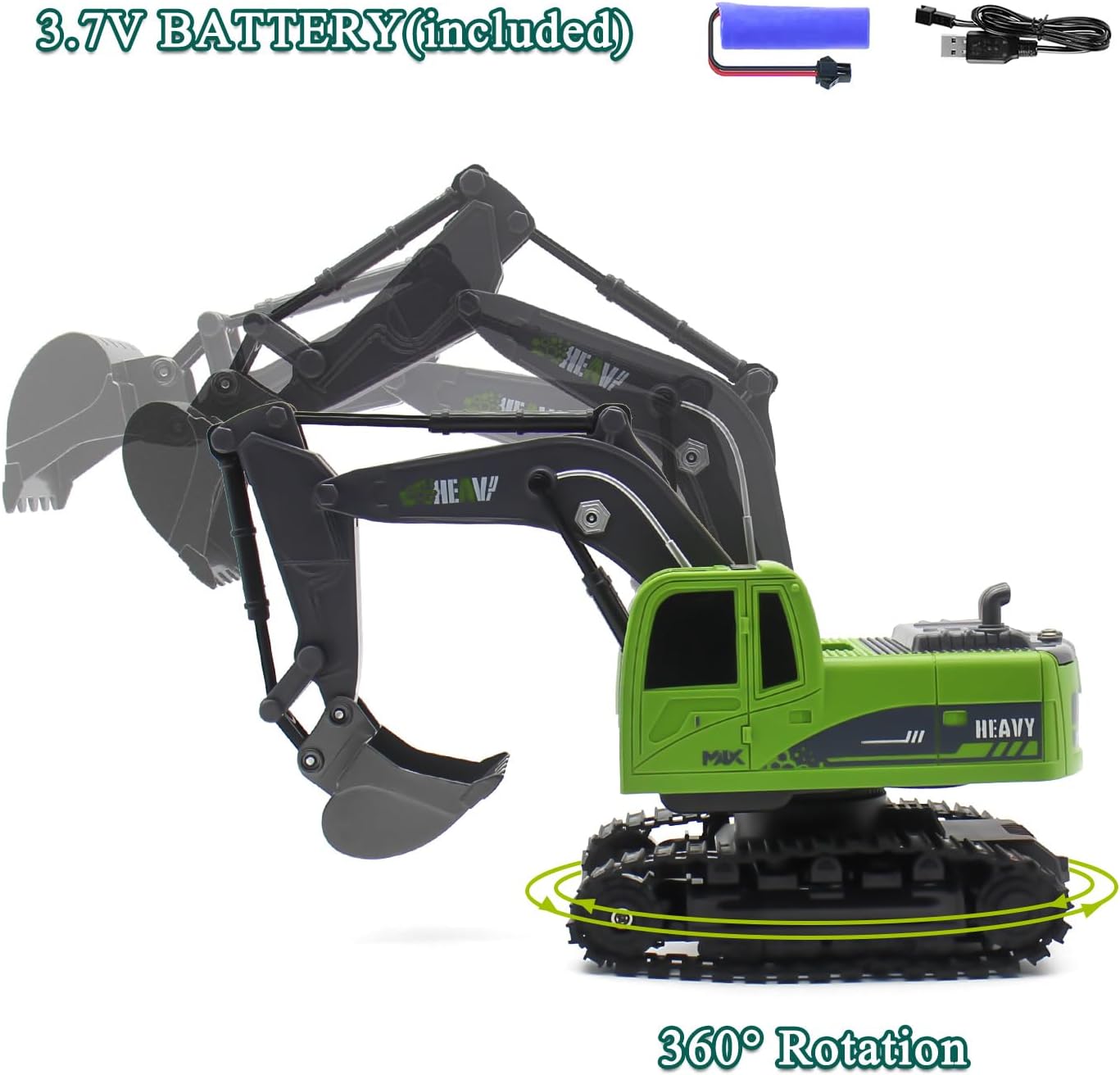 Mega Camión de Transporte + Excavadora RC 2 en 1 A Control Remoto