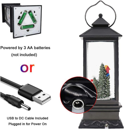 Farol De Navidad Con Nieve LED + Envio Gratis