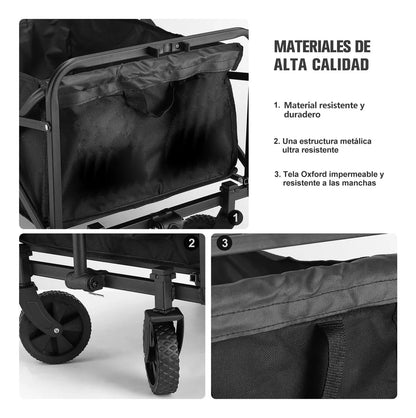 Carro Plegable De Mercado y Carga Con Ruedas + Envio Gratis