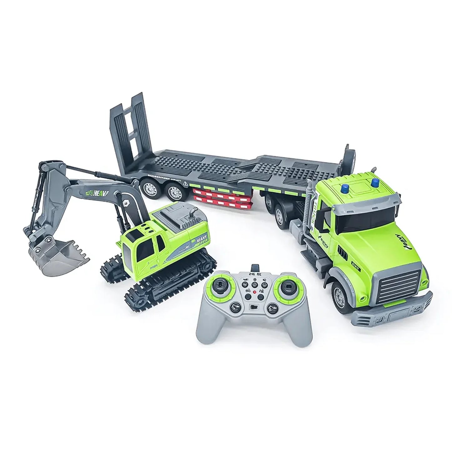 Mega Camión de Transporte + Excavadora RC 2 en 1 A Control Remoto
