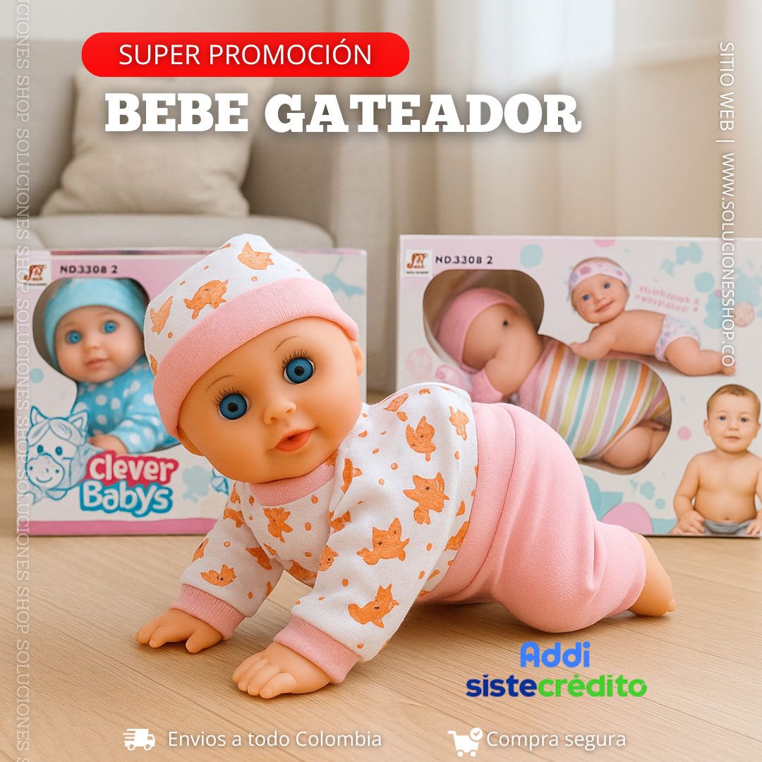 Bebe Gateador realista Con Sonido Y Movimiento +Envio Gratis