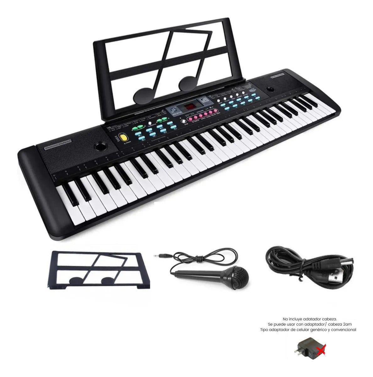 Piano De 61 Teclas + 16 Ritmos Y 10 Tonos Semiprofesional